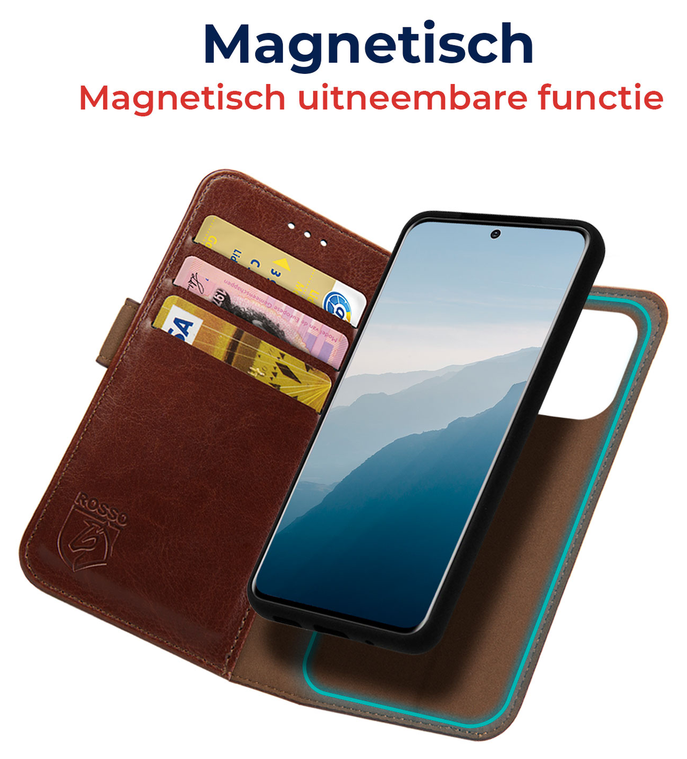 Rosso Element Uitneembaar 2-in-1 Apple iPhone 16e Hoesje Bruin afbeelding 2