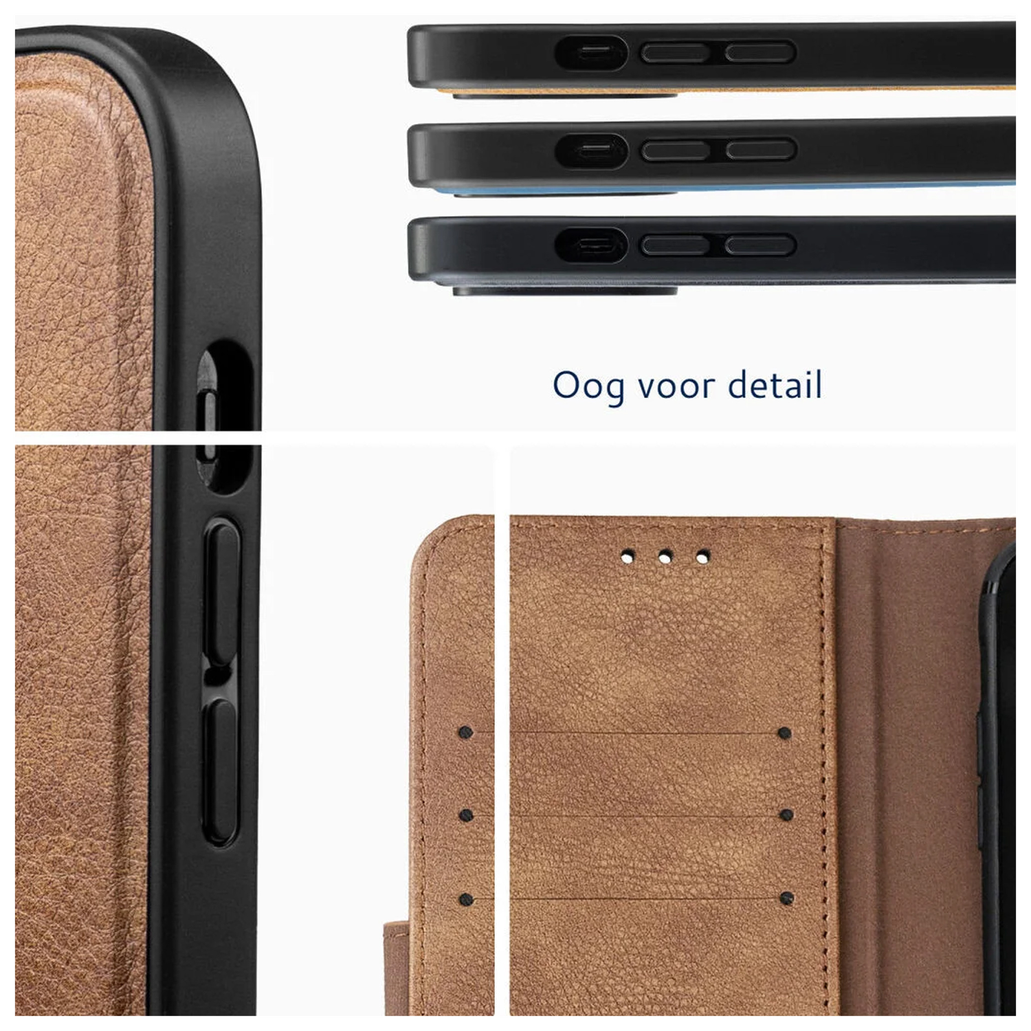 Rosso Element Uitneembaar 2-in-1 Apple iPhone 16e Hoesje Bruin afbeelding 4