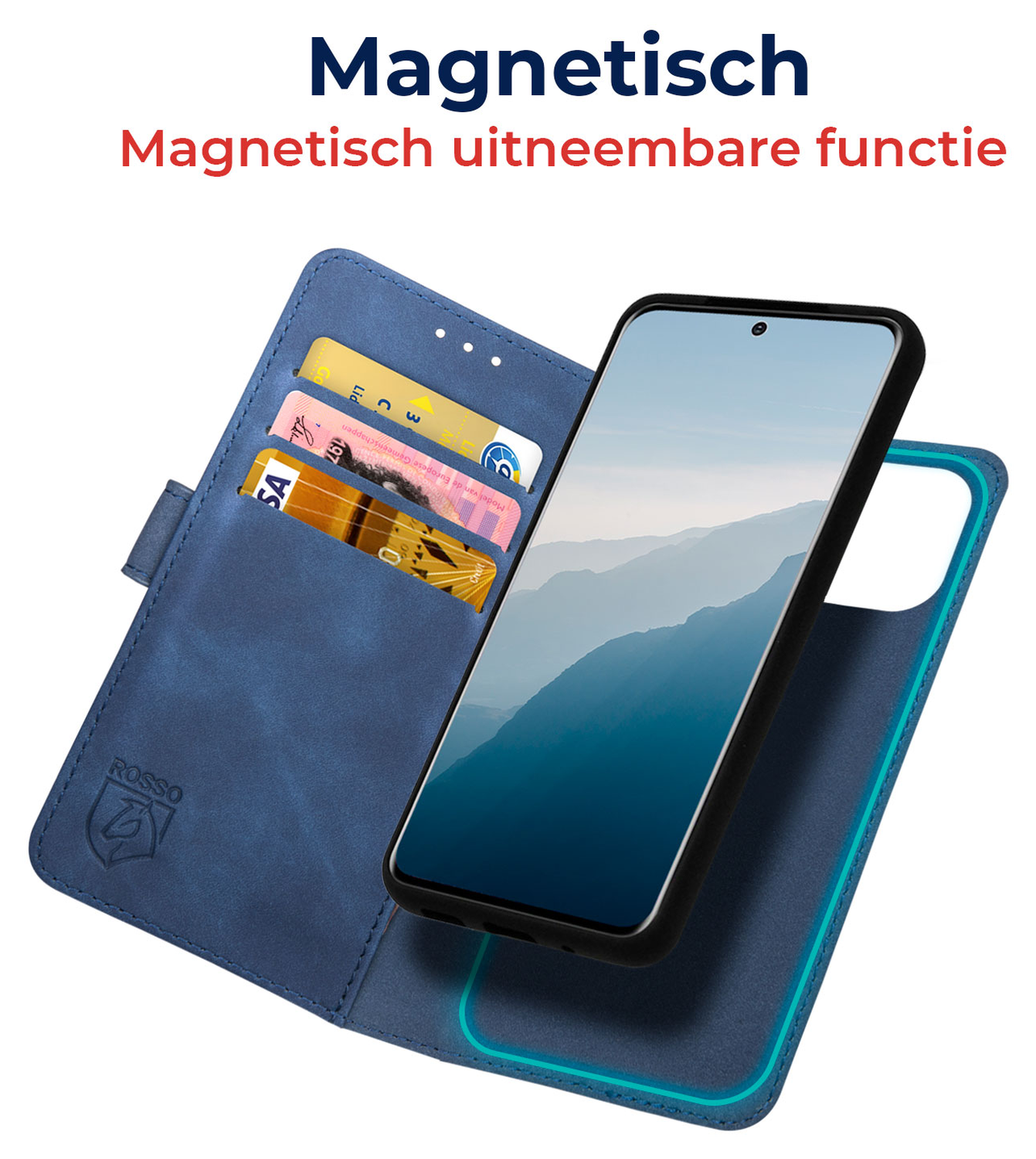 Rosso Element Uitneembaar 2-in-1 Apple iPhone 16e Hoesje Blauw afbeelding 2