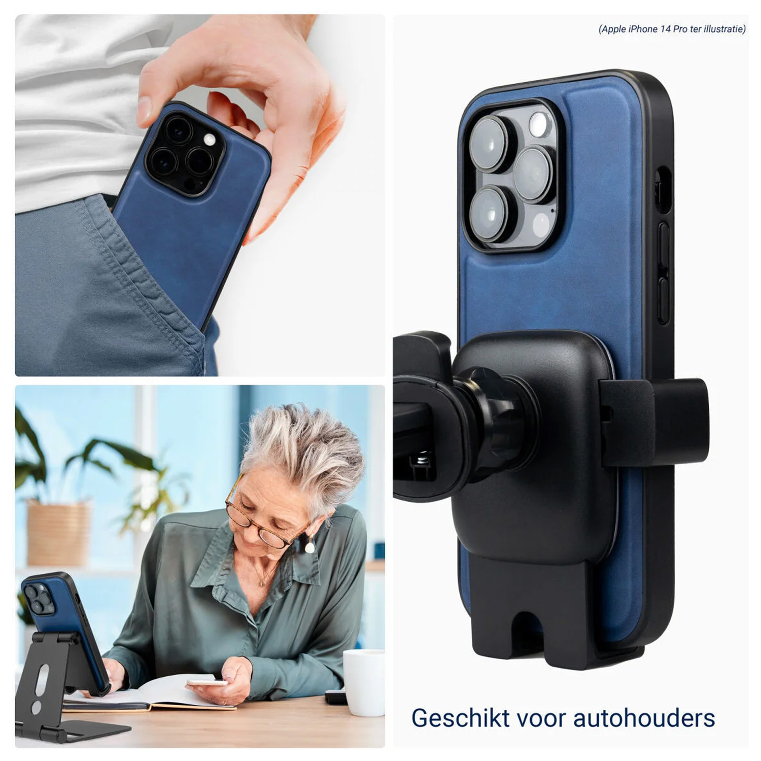 Rosso Element Uitneembaar 2-in-1 Apple iPhone 16e Hoesje Blauw afbeelding 6