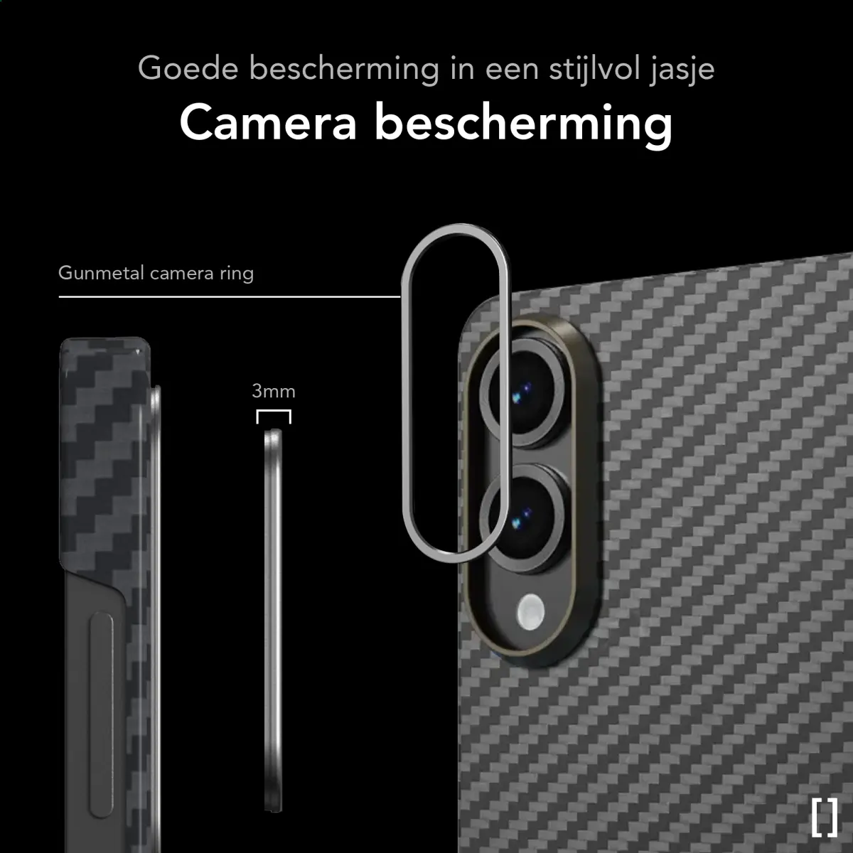 NEKIT Fiber Samsung Galaxy S25 Edge Hoesje MagSafe / Qi2 Kevlar Dun Zwart afbeelding 3