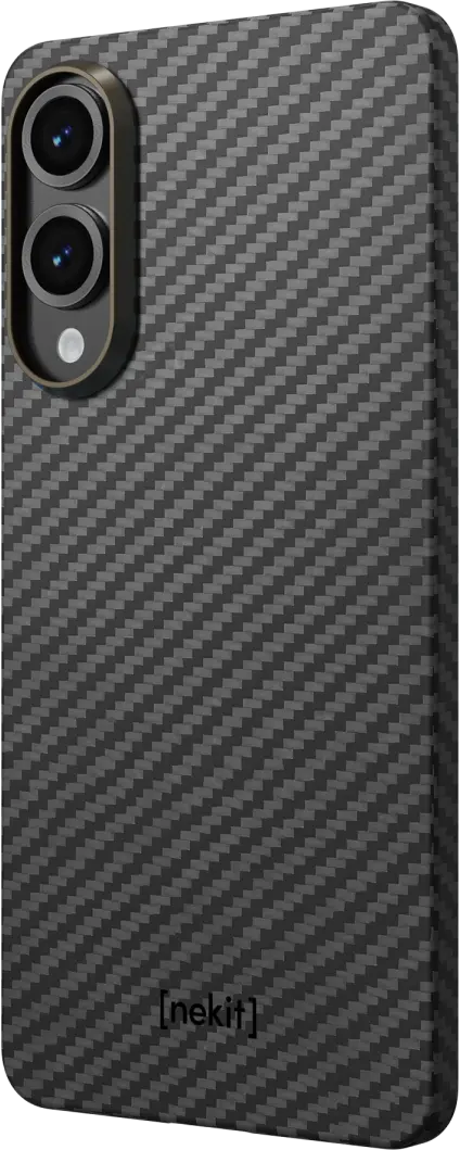 NEKIT Fiber Samsung Galaxy S25 Edge Hoesje MagSafe / Qi2 Kevlar Dun Zwart afbeelding 14