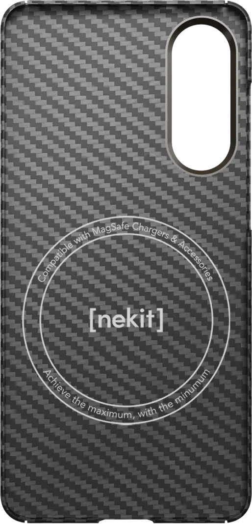 NEKIT Fiber Samsung Galaxy S25 Edge Hoesje MagSafe / Qi2 Kevlar Dun Zwart afbeelding 15