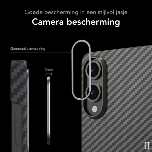 NEKIT Fiber Samsung Galaxy S25 Edge Hoesje MagSafe / Qi2 Kevlar Dun Zwart afbeelding 3