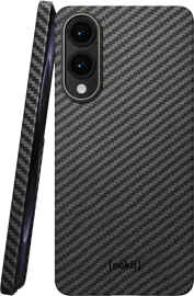 NEKIT Fiber Samsung Galaxy S25 Edge Hoesje MagSafe / Qi2 Kevlar Dun Zwart