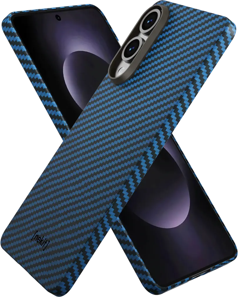 NEKIT Fiber Samsung Galaxy S25 Edge Hoesje MagSafe / Qi2 Kevlar Dun Blauw afbeelding 11