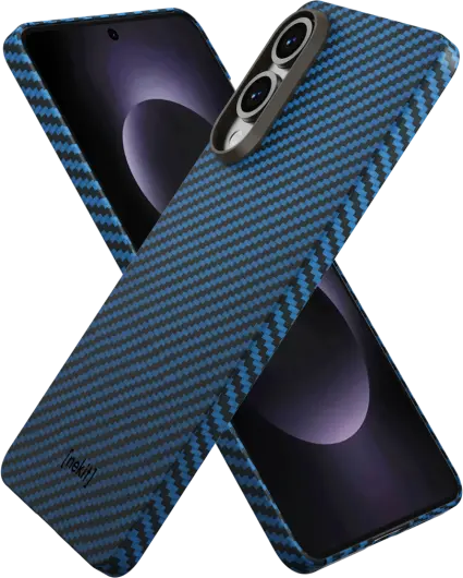 NEKIT Fiber Samsung Galaxy S25 Edge Hoesje MagSafe / Qi2 Kevlar Dun Blauw afbeelding 11