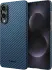 NEKIT Fiber Samsung Galaxy S25 Edge Hoesje MagSafe / Qi2 Kevlar Dun Blauw afbeelding 2