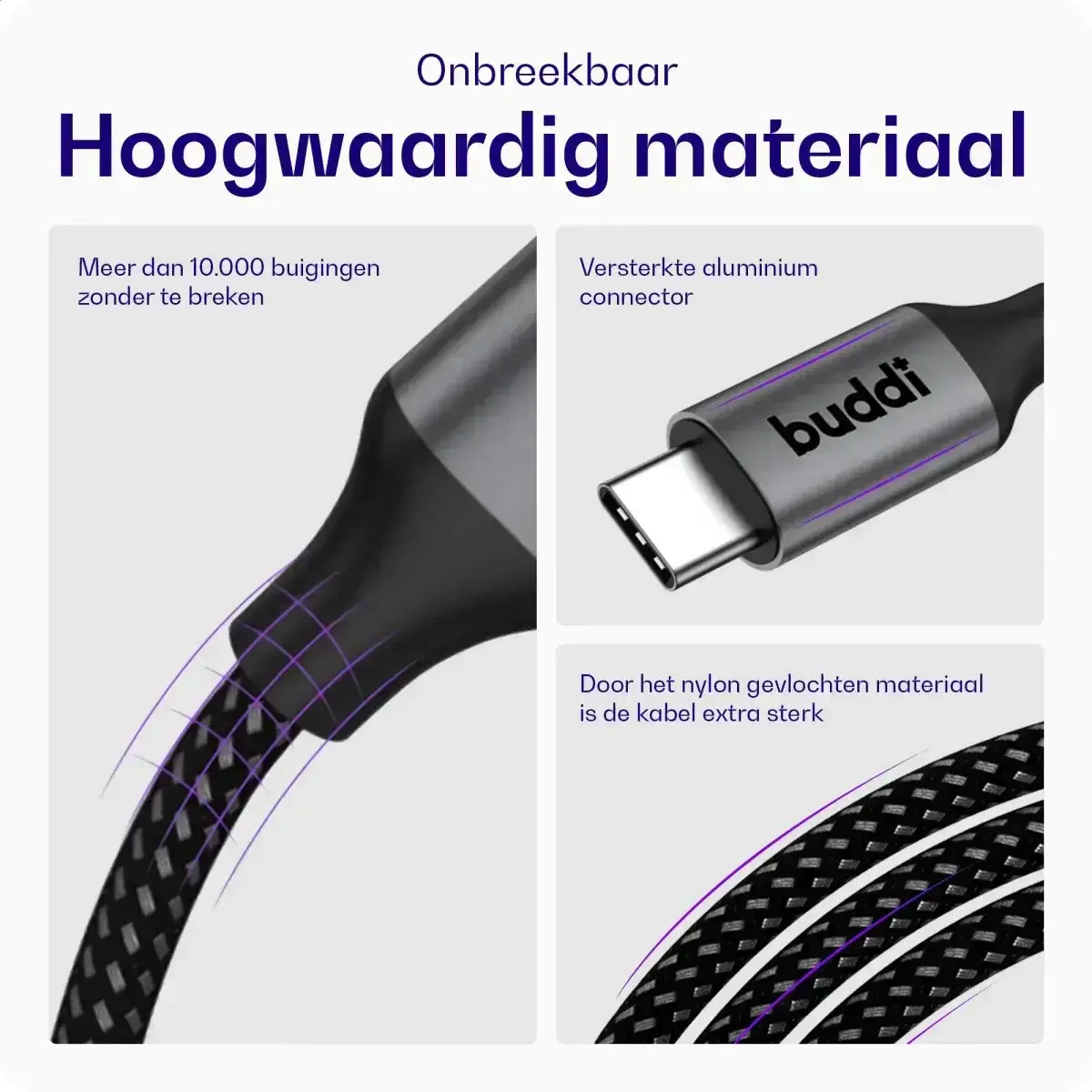 Originele Apple 20W USB-C Oplader met Buddi USB-C Kabel 2M Zwart afbeelding 6