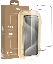NEKIT Pure Apple iPhone 15 Pro Tempered GRS Glass Installatiebox (2-Pack) afbeelding