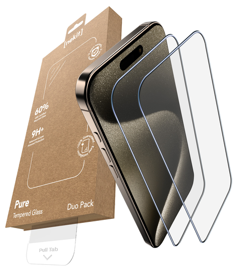 NEKIT Pure Apple iPhone 15 Pro Tempered GRS Glass Installatiebox (2-Pack) afbeelding 2