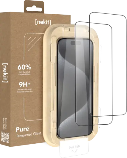 NEKIT Pure Apple iPhone 15 Pro Max Tempered GRS Glass Installatiebox (2-Pack) afbeelding 1