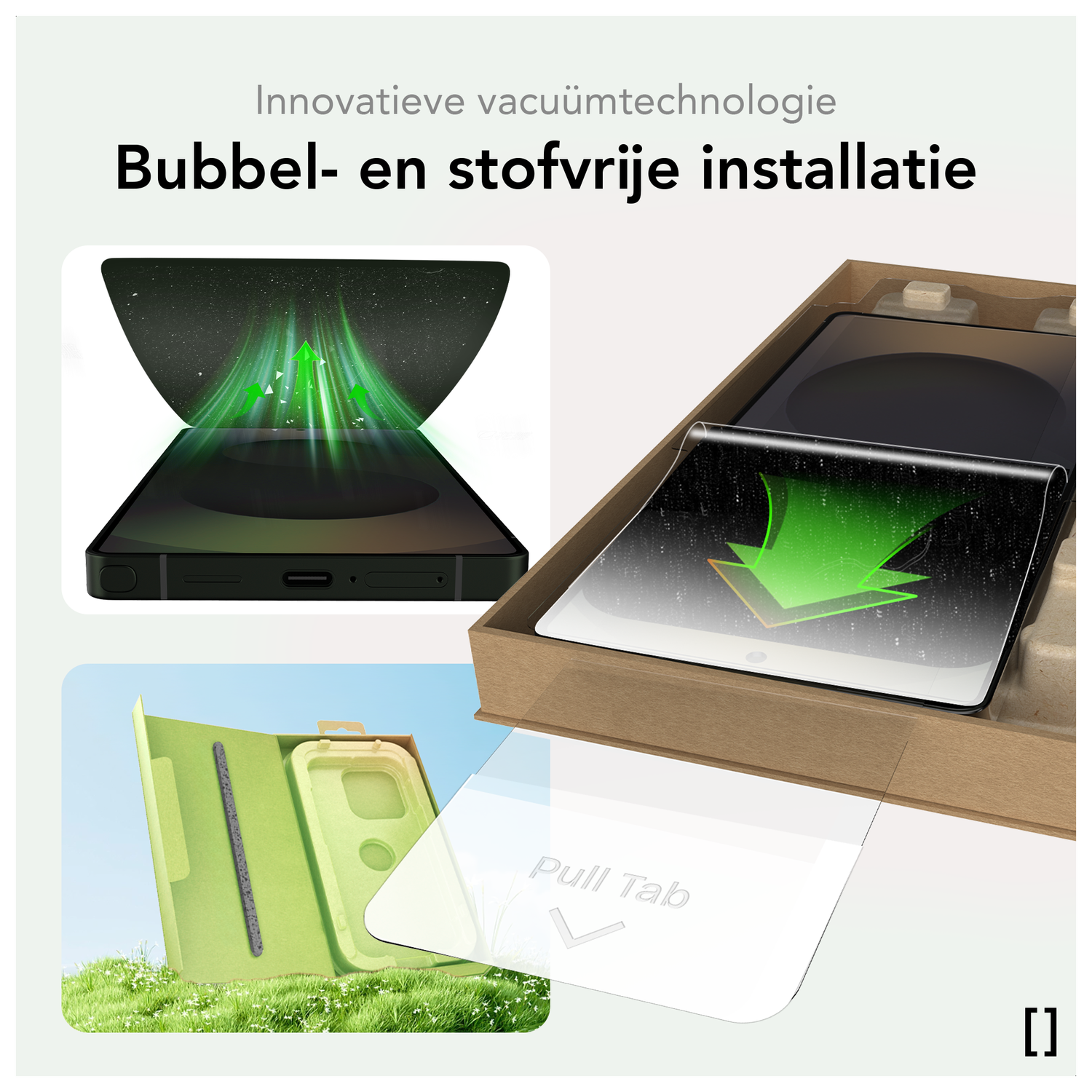 NEKIT Pure Samsung Galaxy S24 Tempered GRS Glass Installatiebox (2-Pack) afbeelding 8
