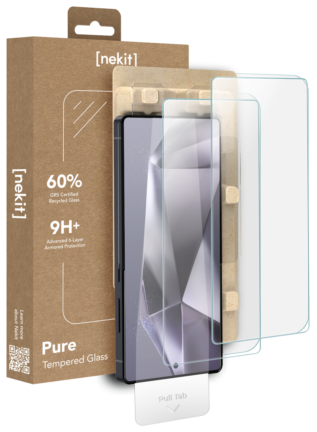 NEKIT Pure Samsung Galaxy S24 Ultra Tempered GRS Glass Installatiebox (2-Pack) afbeelding 1