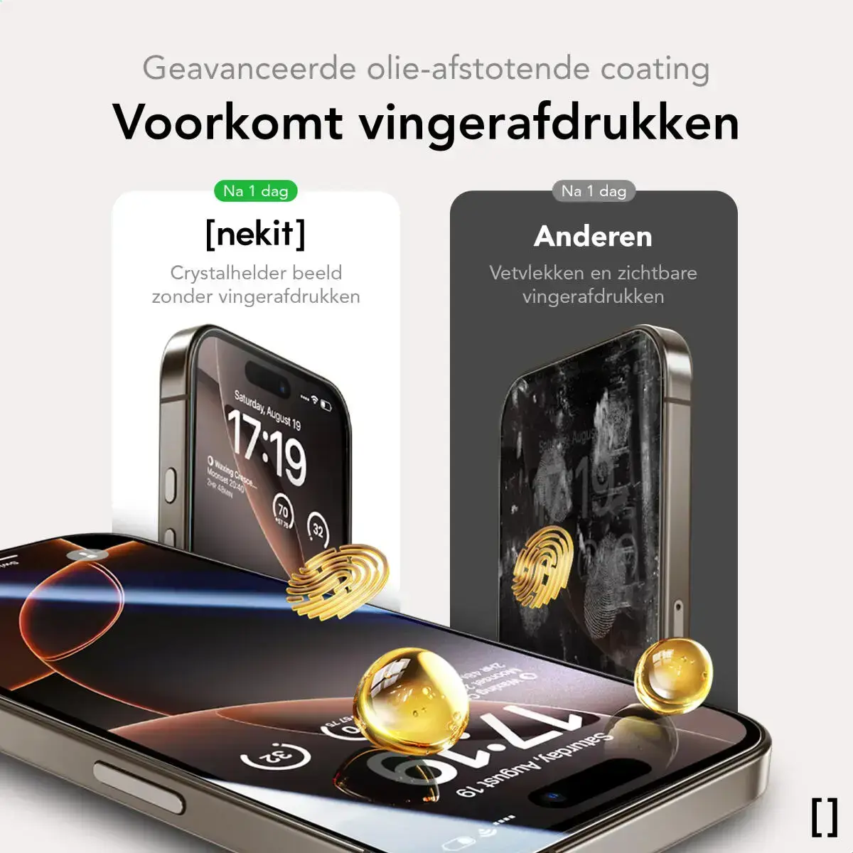 NEKIT Pure Apple iPhone 16 / 15 Tempered GRS Glass Installatiebox (2-Pack) afbeelding 9
