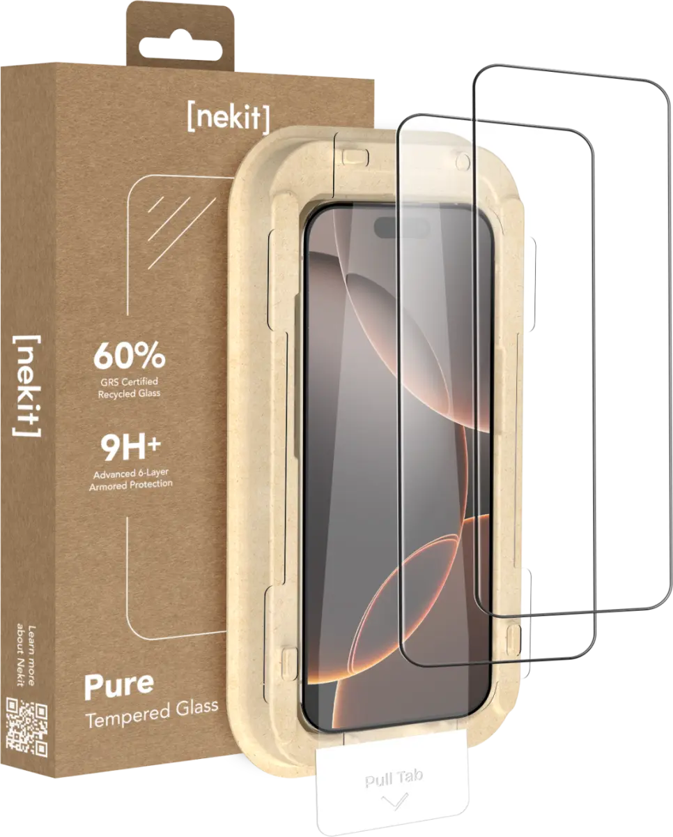 NEKIT Pure Apple iPhone 16 Pro Max Tempered GRS Glass Installatiebox (2-Pack) afbeelding 1