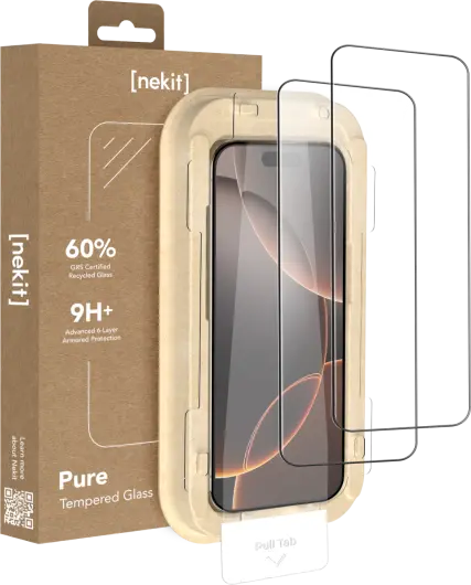 NEKIT Pure Apple iPhone 16 Pro Max Tempered GRS Glass Installatiebox (2-Pack) afbeelding 1