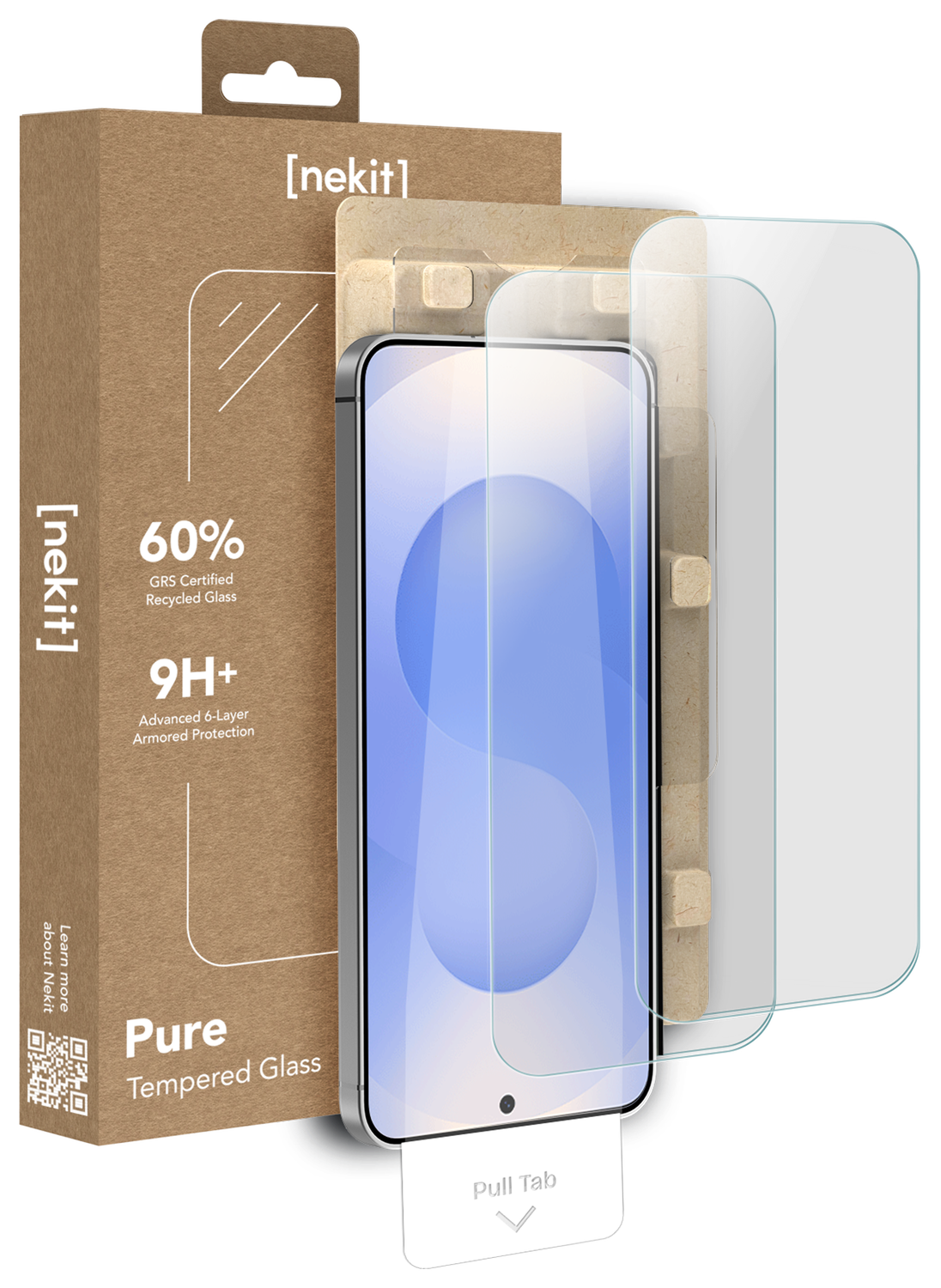 NEKIT Pure Samsung Galaxy S25 Tempered GRS Glass Installatiebox (2-Pack) afbeelding 1