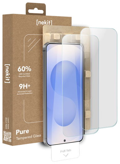 NEKIT Pure Samsung Galaxy S25 Tempered GRS Glass Installatiebox (2-Pack) afbeelding 1