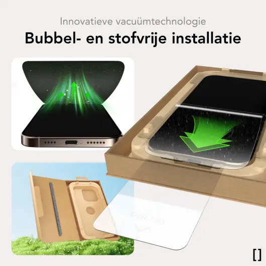 NEKIT Pure iPhone 16e/14/13/13 Pro Tempered GRS Glass Installatiebox (2-Pack) afbeelding 7