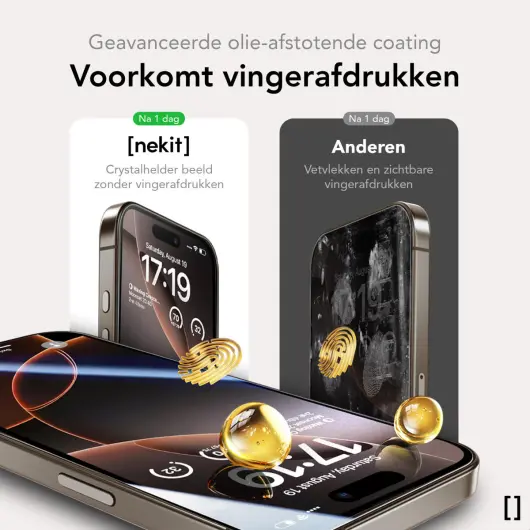 NEKIT Pure iPhone 16e/14/13/13 Pro Tempered GRS Glass Installatiebox (2-Pack) afbeelding 9