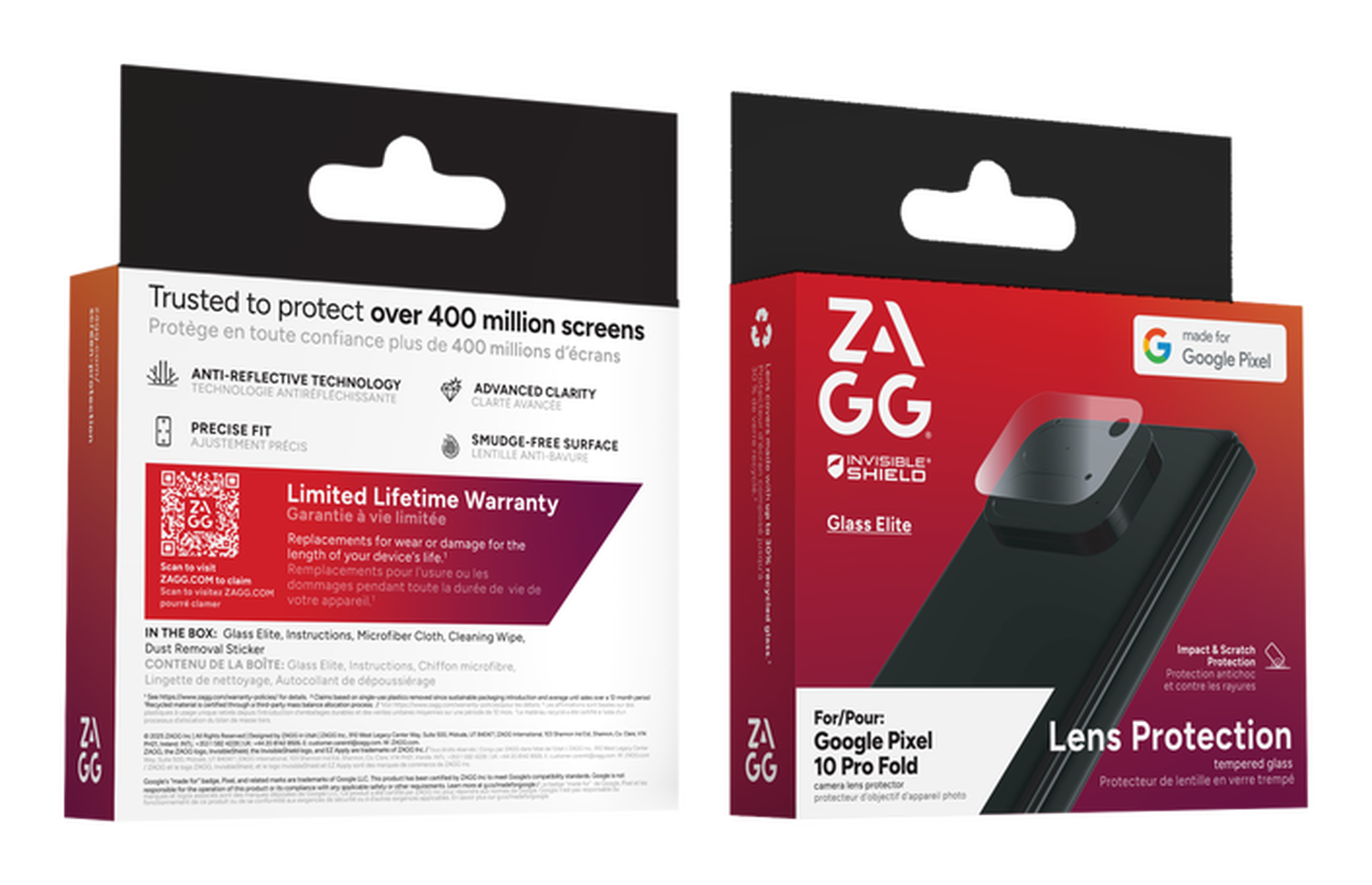 ZAGG InvisibleShield Glass Elite AR Google Pixel 10 Pro Fold Camera Protector afbeelding 4