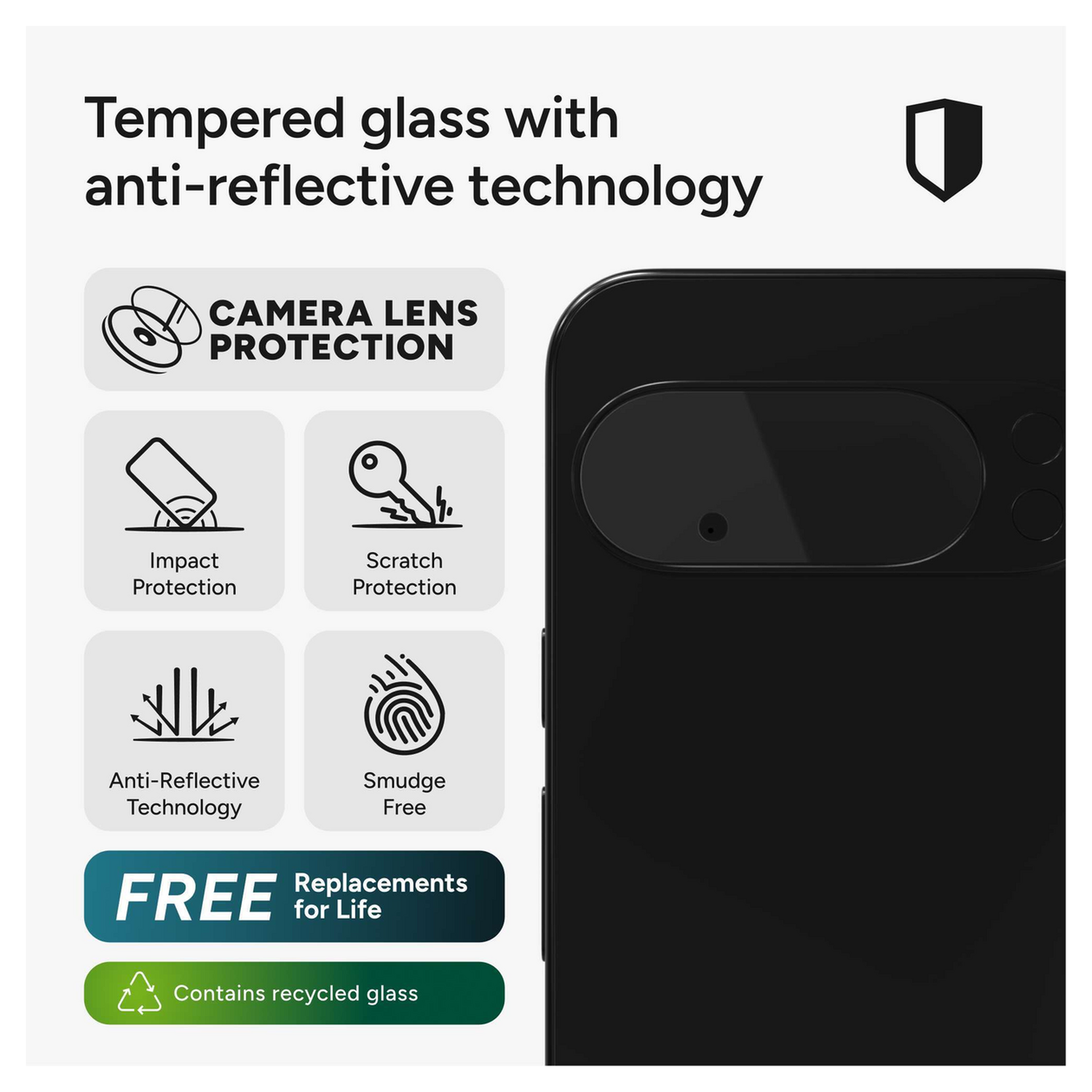 ZAGG InvisibleShield Glass Elite AR Google Pixel 10 / 10 Pro Camera Protector afbeelding 2