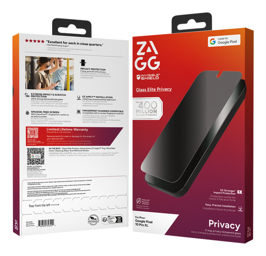 ZAGG InvisibleShield Glass Privacy Google Pixel 10 / 10 Pro / 9 Pro Protector afbeelding 5