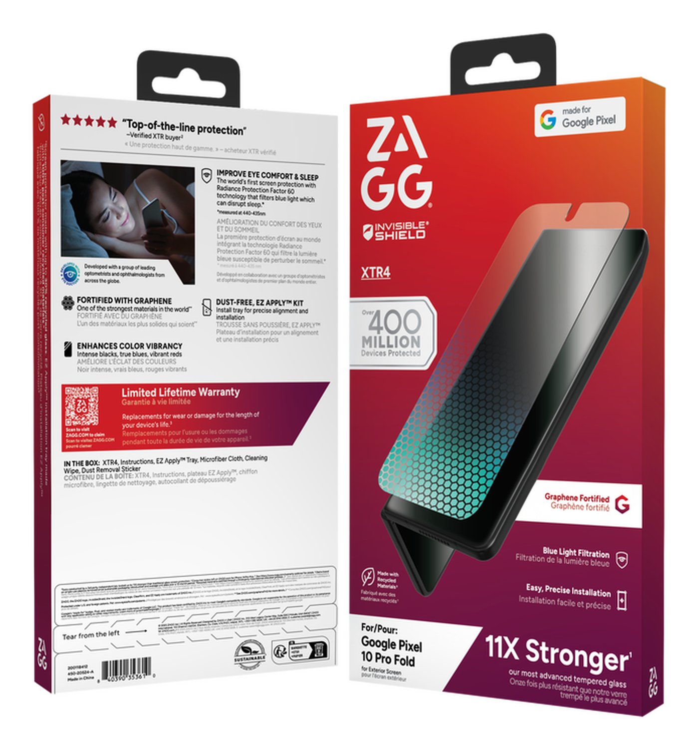 ZAGG InvisibleShield Glass XTR4 Google Pixel 10 Pro Fold Screen Protector afbeelding 5