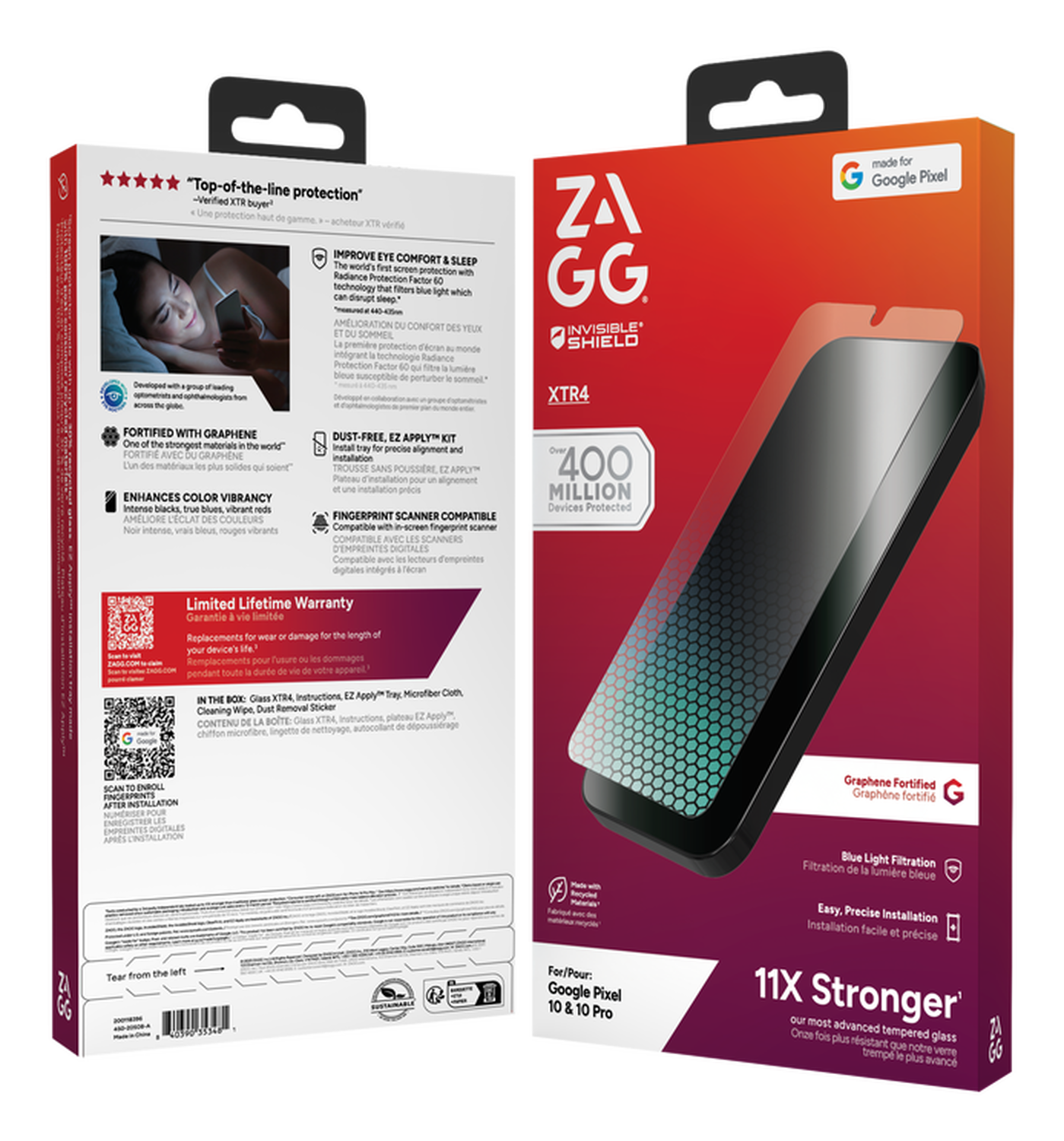 ZAGG InvisibleShield Glass XTR4 Google Pixel 10/10 Pro/9 Pro Screen Protector afbeelding 5