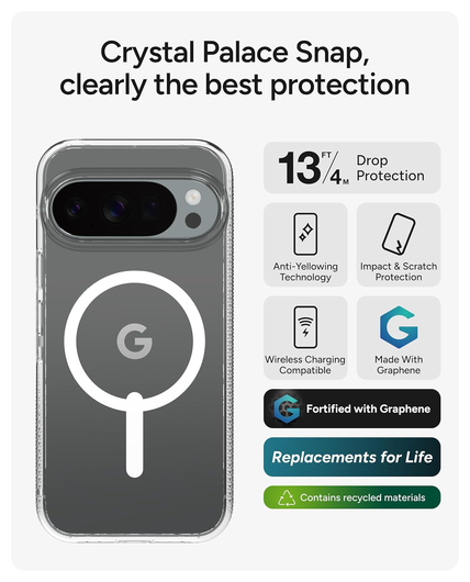 ZAGG Crystal Palace Snap Google Pixel 10 Pro XL Hoesje MagSafe Transparant afbeelding 3