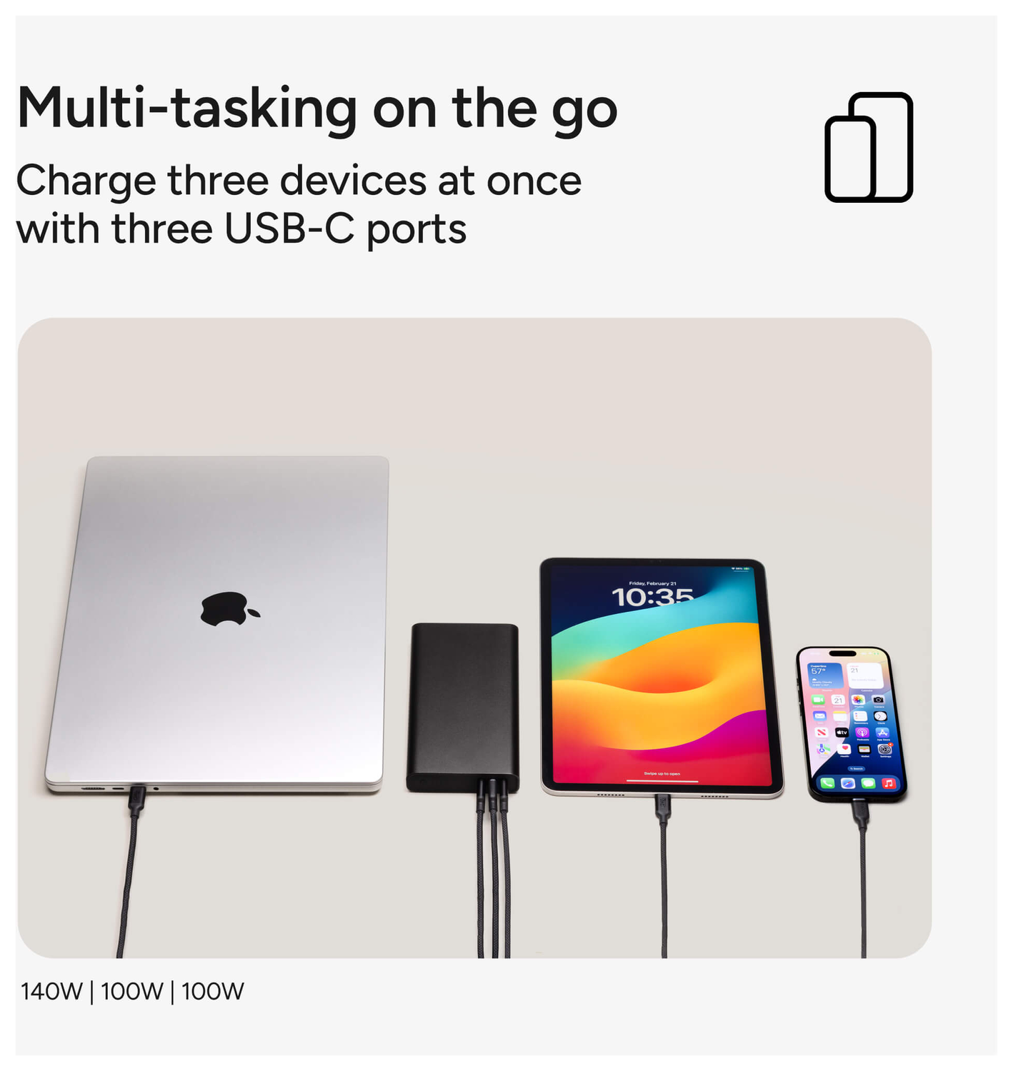 ZAGG Mophie Powerstation Ultra 25.000 mAh USB-C Powerbank 140W Zwart afbeelding 5