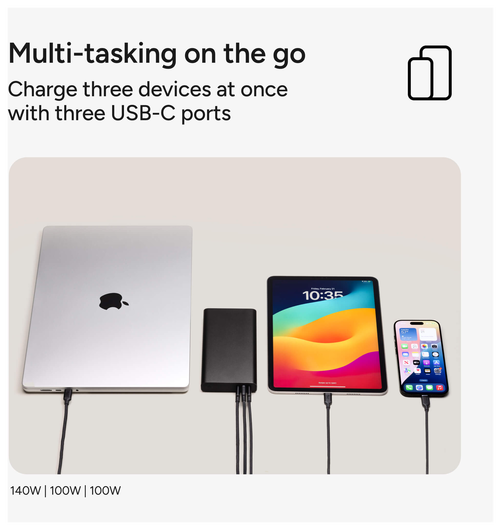 ZAGG Mophie Powerstation Ultra 25.000 mAh USB-C Powerbank 140W Zwart afbeelding 5