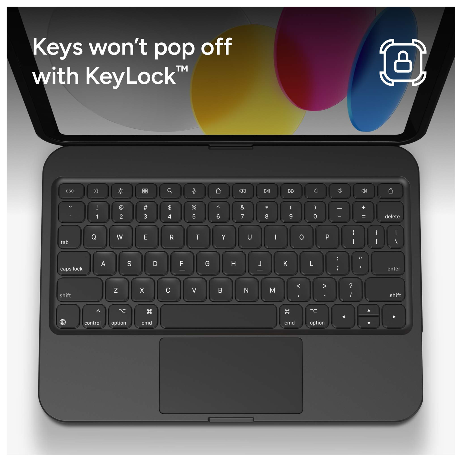 ZAGG Tough Keys iPad 10.9 (2022) Toetsenbord Hoes Book Case Zwart afbeelding 4