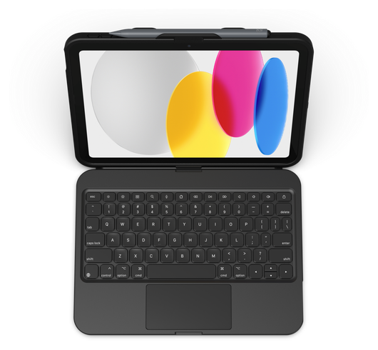 ZAGG Tough Keys iPad 10.9 (2022) Toetsenbord Hoes Book Case Zwart afbeelding 10