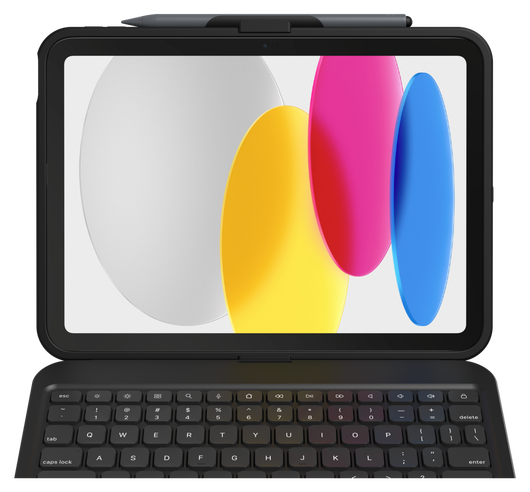 ZAGG Tough Keys iPad 10.9 (2022) Toetsenbord Hoes Book Case Zwart afbeelding 9