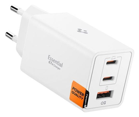 Spigen Essential EE673EU 67W GaN Snellader USB-A/USB-C met Power Delivery Wit