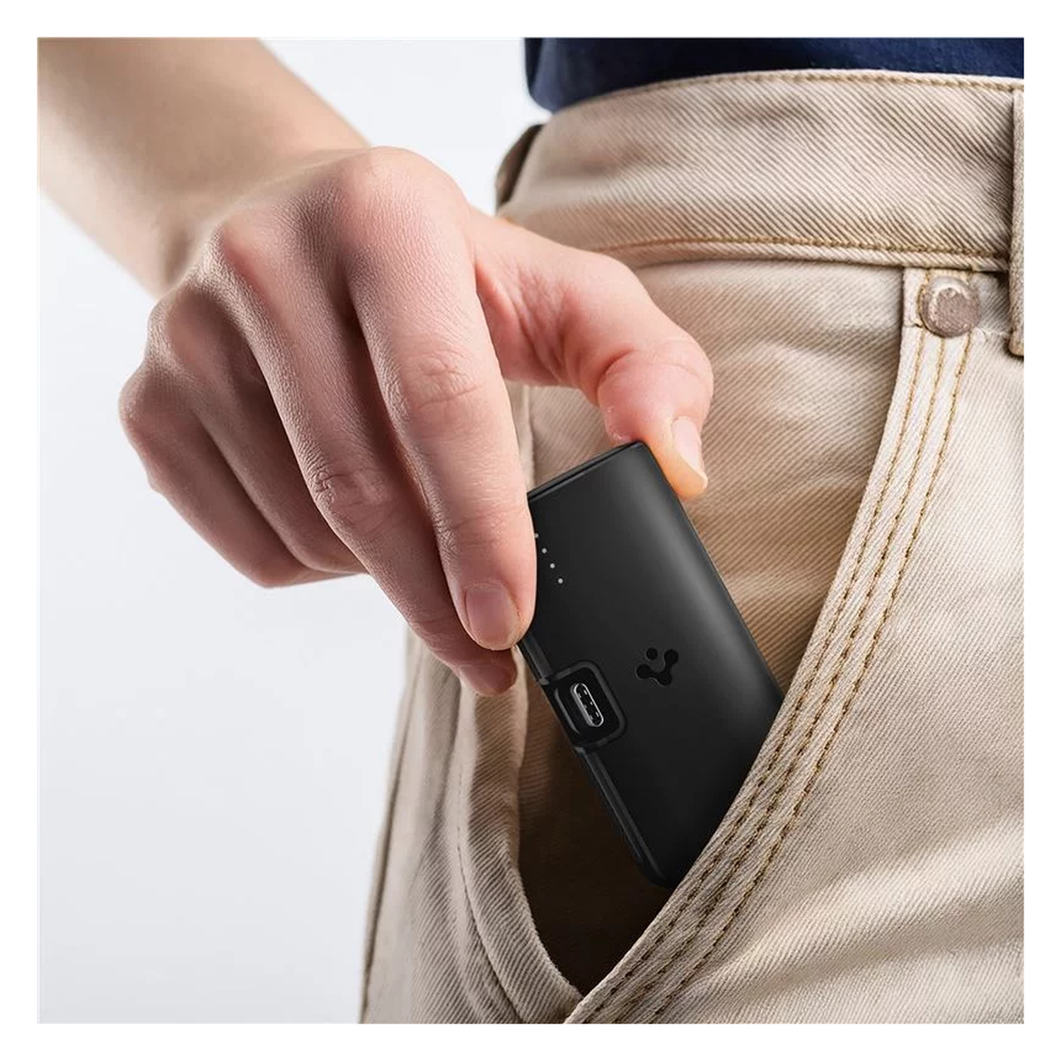 Spigen Essential 5.000 mAh Powerbank met USB-C Connector 22.5W Zwart afbeelding 3