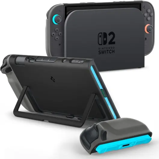 Spigen Nano Pop Nintendo Switch 2 Hoesje met Kickstand Zwart afbeelding 1
