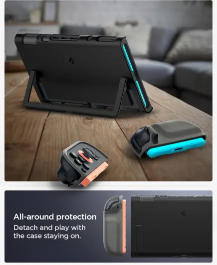 Spigen Nano Pop Nintendo Switch 2 Hoesje met Kickstand Zwart afbeelding 4