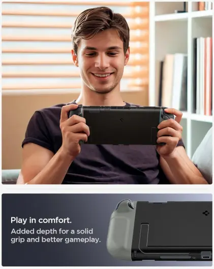 Spigen Nano Pop Nintendo Switch 2 Hoesje met Kickstand Zwart afbeelding 7
