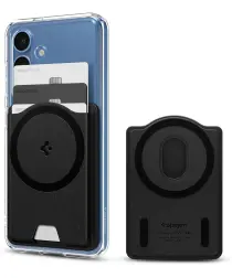 Spigen Valentinus MagFit+ Magnetische MagSafe Kaarthouder Zwart afbeelding