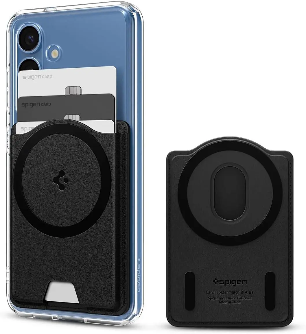 Spigen Valentinus MagFit+ Magnetische MagSafe Kaarthouder Zwart afbeelding 1