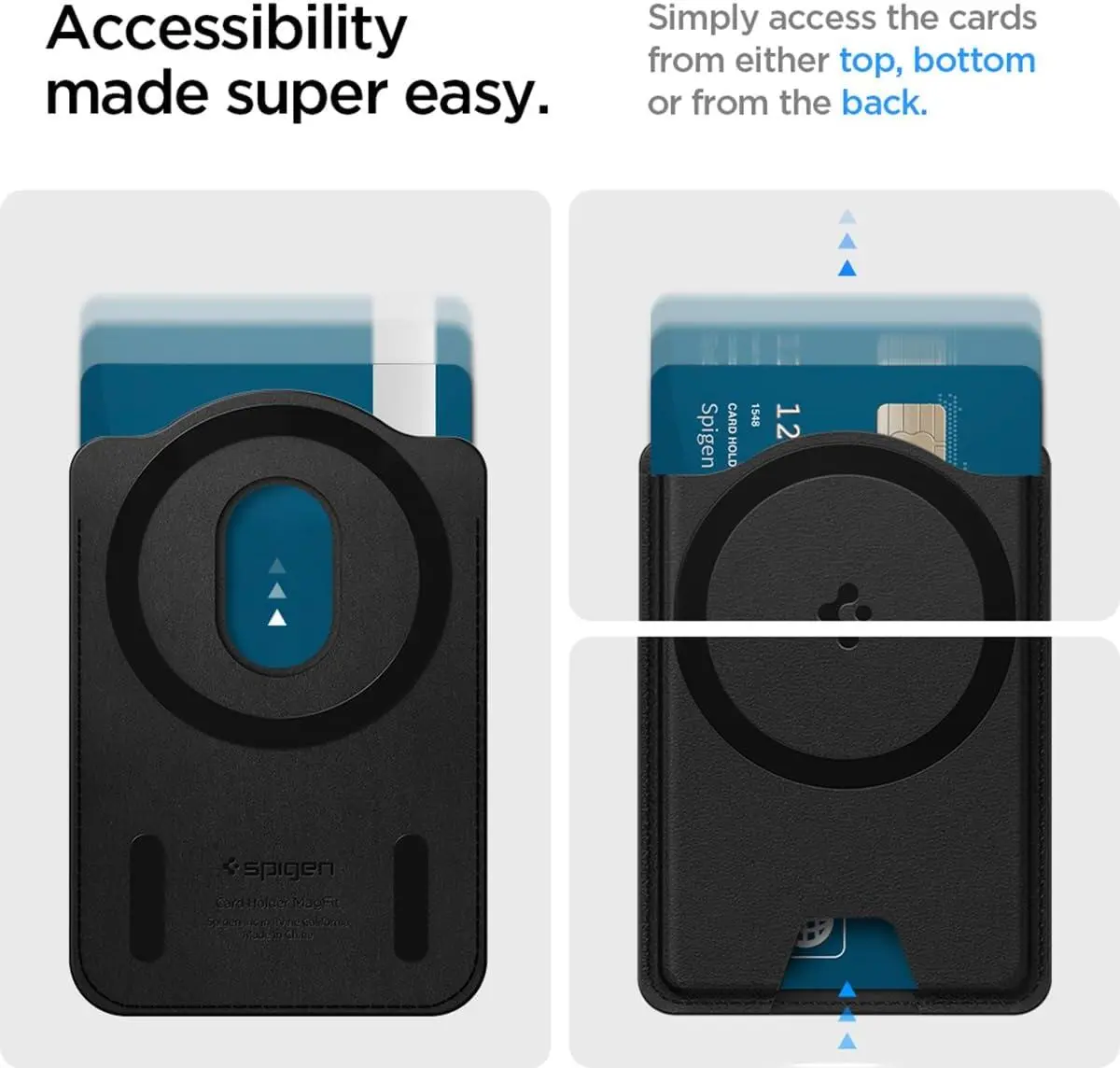 Spigen Valentinus MagFit+ Magnetische MagSafe Kaarthouder Zwart afbeelding 4