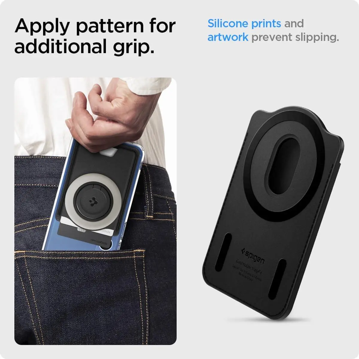 Spigen Valentinus MagFit+ Magnetische MagSafe Kaarthouder Zwart afbeelding 5