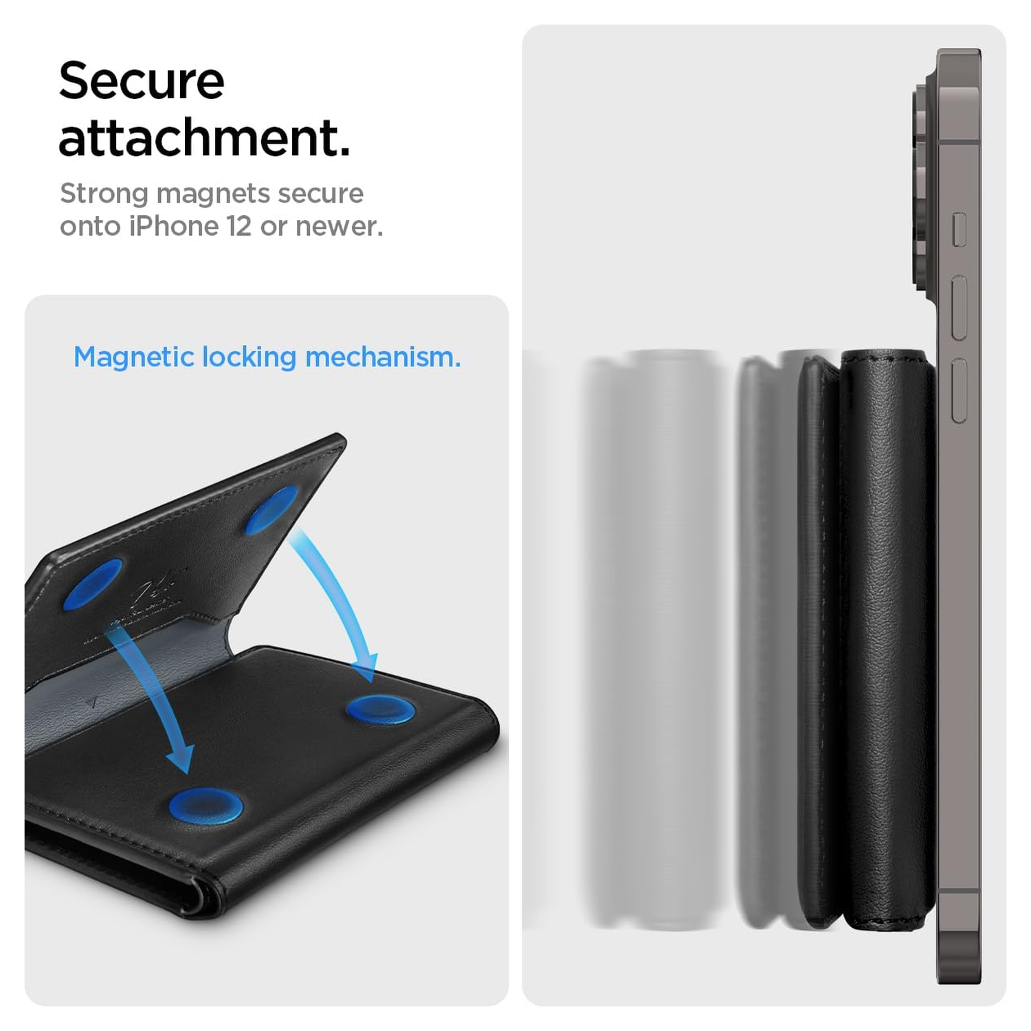 Spigen Valentinus S MagFit MagSafe Kaarthouder RFID Portemonnee Zwart afbeelding 5