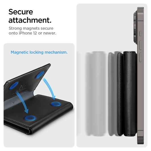 Spigen Valentinus S MagFit MagSafe Kaarthouder RFID Portemonnee Zwart afbeelding 5