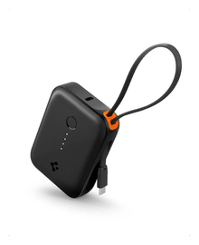 Spigen 10.000 mAh Powerbank Reisformaat Ingebouwde USB-C Kabel 30W Zwart