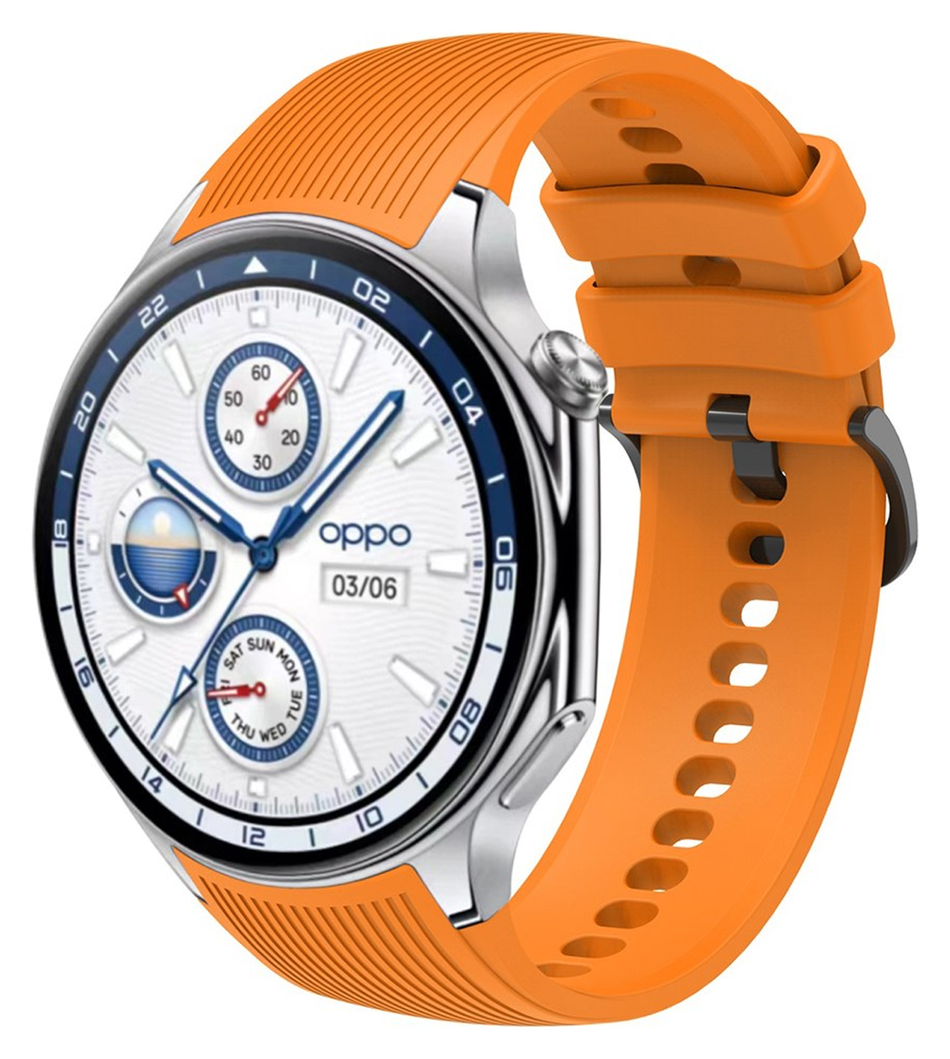 OnePlus Watch 3 / 2R / 2 Bandje - Siliconen met Gespsluiting - Oranje afbeelding 4