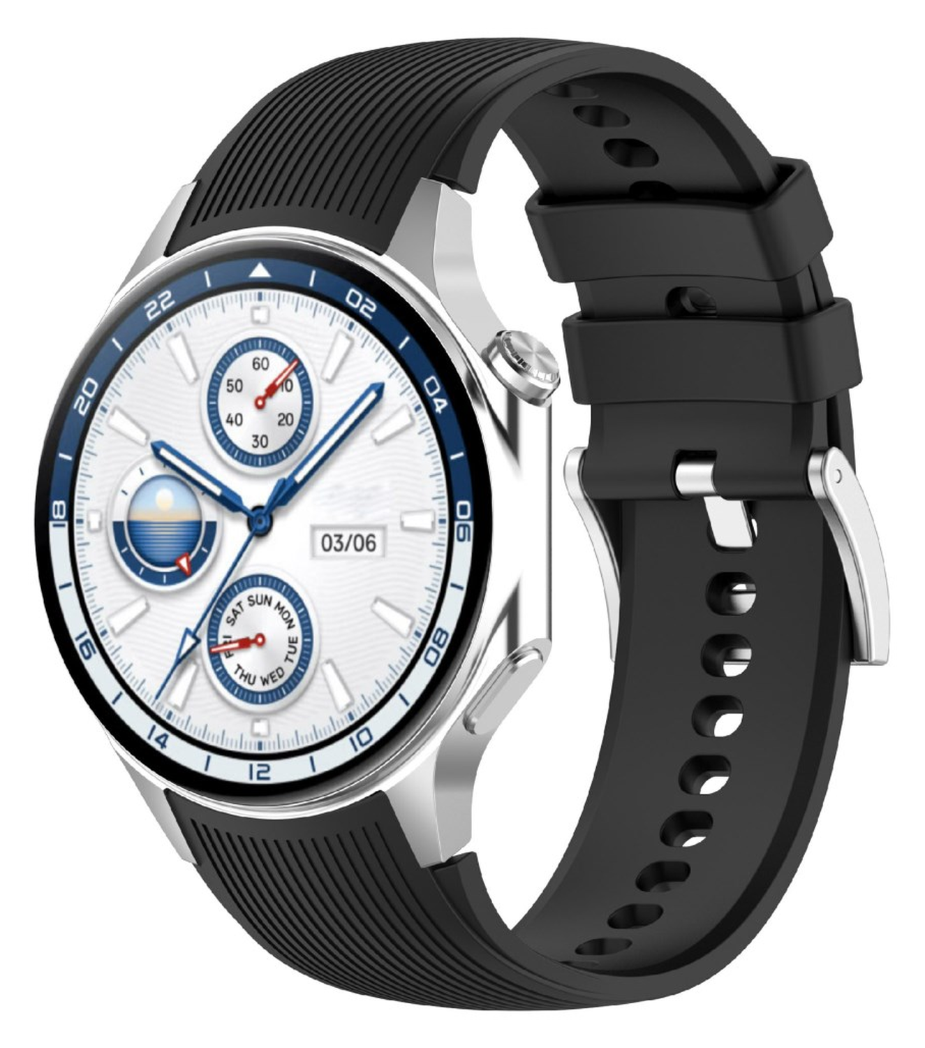 OnePlus Watch 3 / 2R / 2 Bandje Siliconen - met Gespsluiting - Zwart afbeelding 2